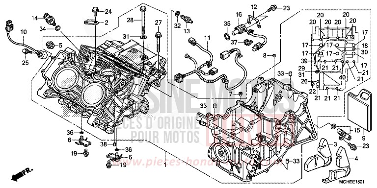CRANKCASE (VFR1200XD/XDA/XDL/XDS) for VFR1200X Dual Clutch MAT TITANIUM BLADE METALLIC (YR327) from 2014